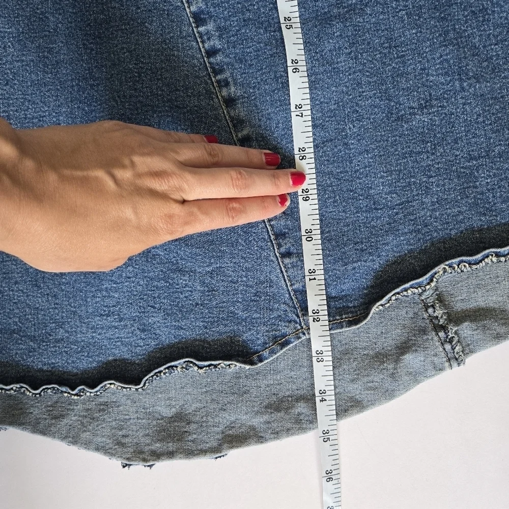 Jeanswest 90s y2k stretch denim midi skirt vintage asymetric sz 30US or 10Aus - Picture 8 of 11